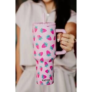 NEW KATYDID strawberry tumbler in pink